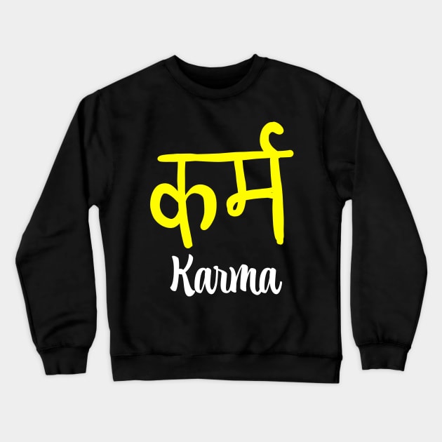 Karma in Sanskrit Crewneck Sweatshirt by Think Beyond Color